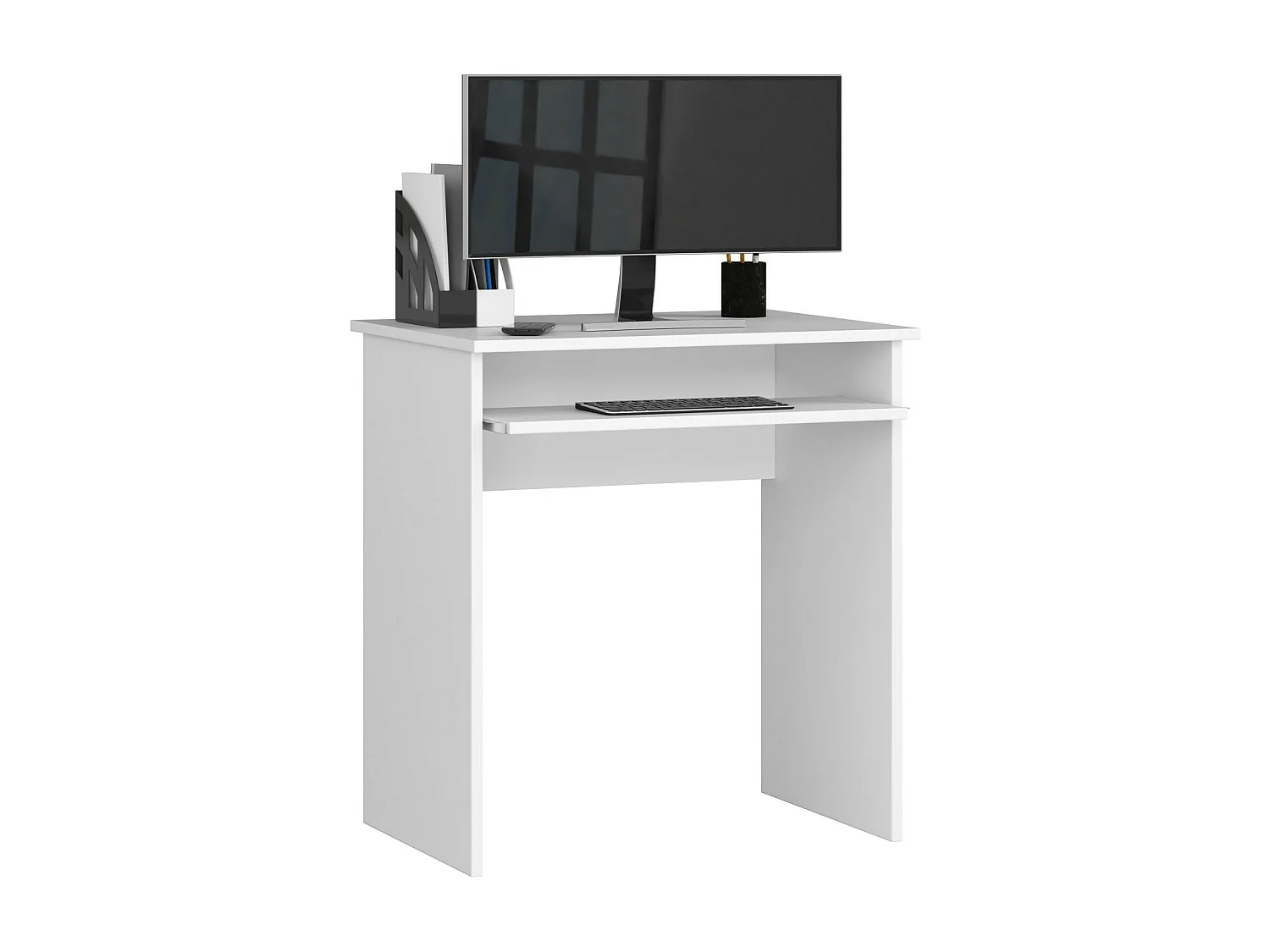 PC-Schreibtisch AKORD STAR in der Farbe Weiß und 1 Ablagen B68 x H74 x T51 cm