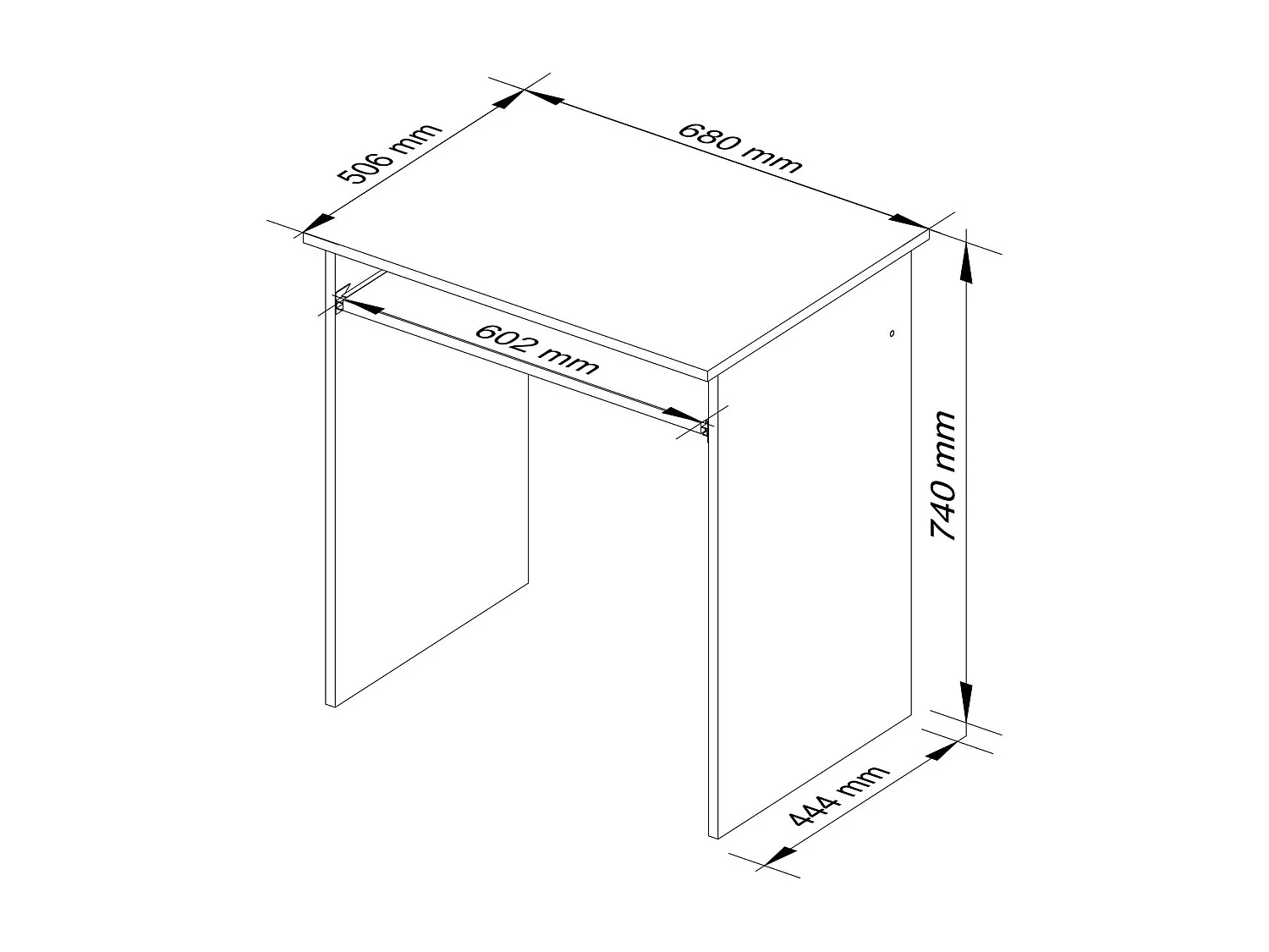 PC-Schreibtisch AKORD STAR in der Farbe Weiß und 1 Ablagen B68 x H74 x T51 cm