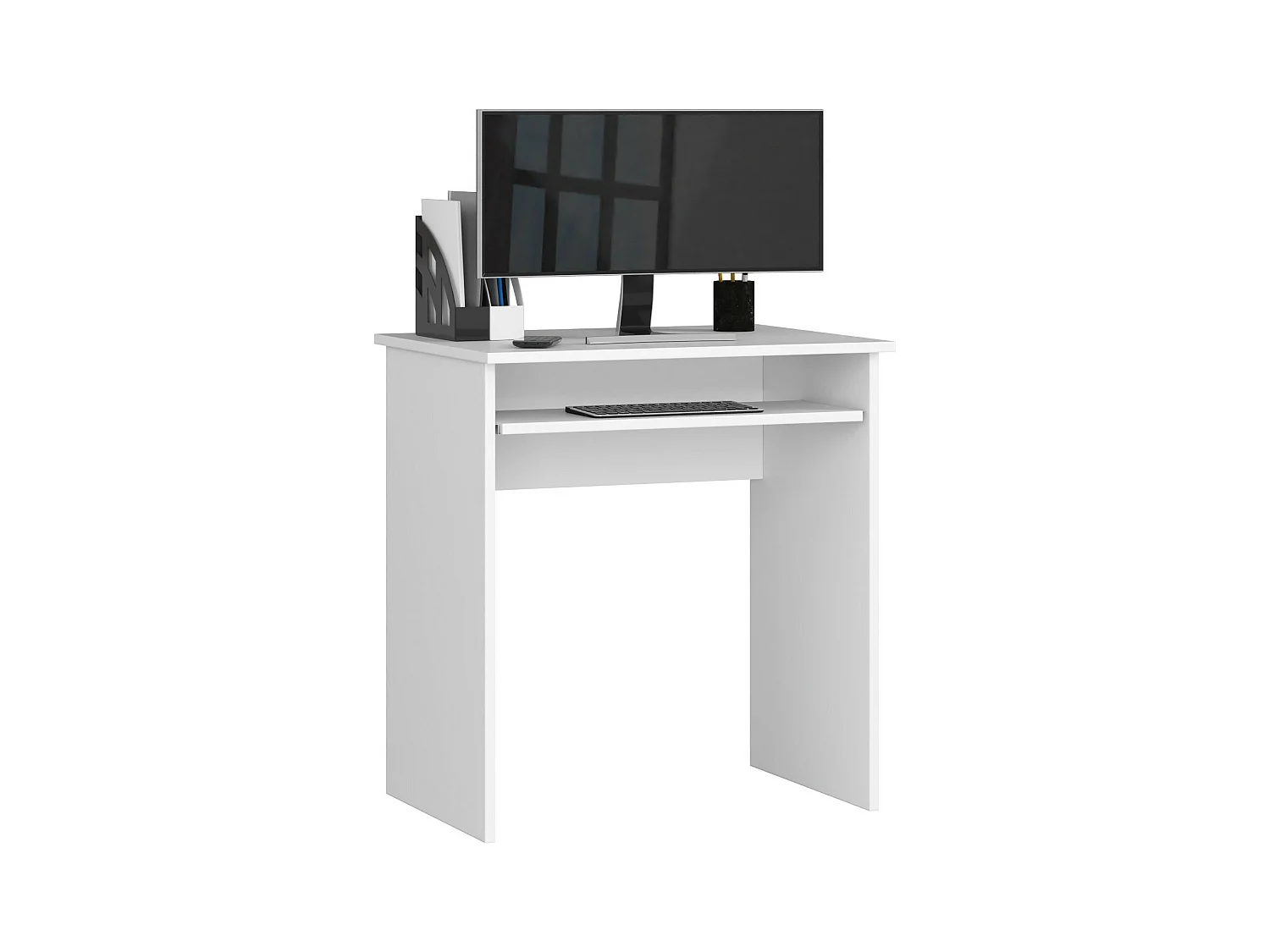 Petit bureau d'ordinateur AKORD STAR Blanc 68 cm couleur Blanc 1 étagère 68x51x74 cm