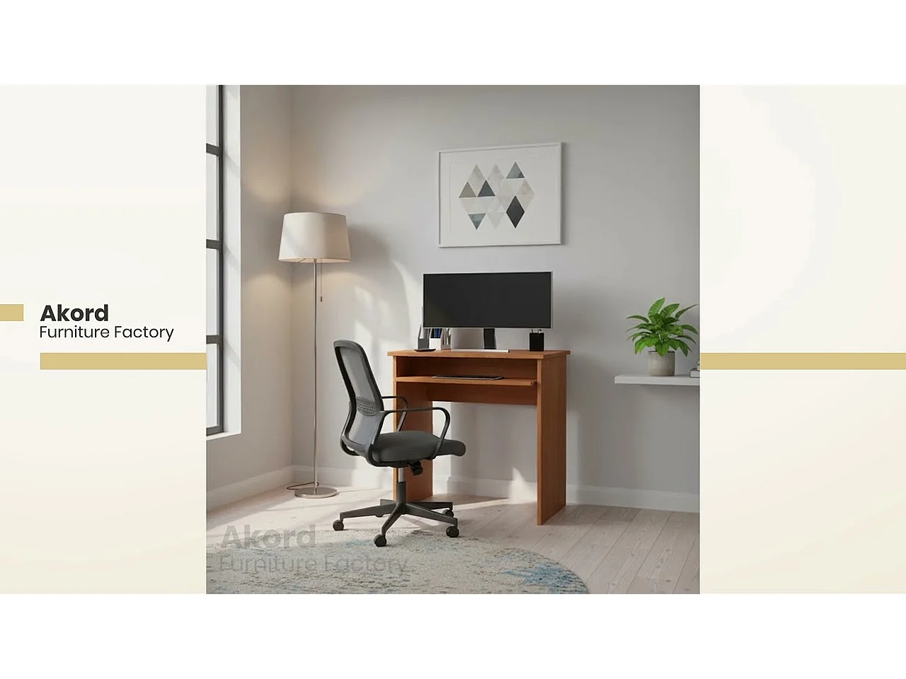 Petit bureau d'ordinateur AKORD STAR Blanc 68 cm couleur Blanc 1 étagère 68x51x74 cm