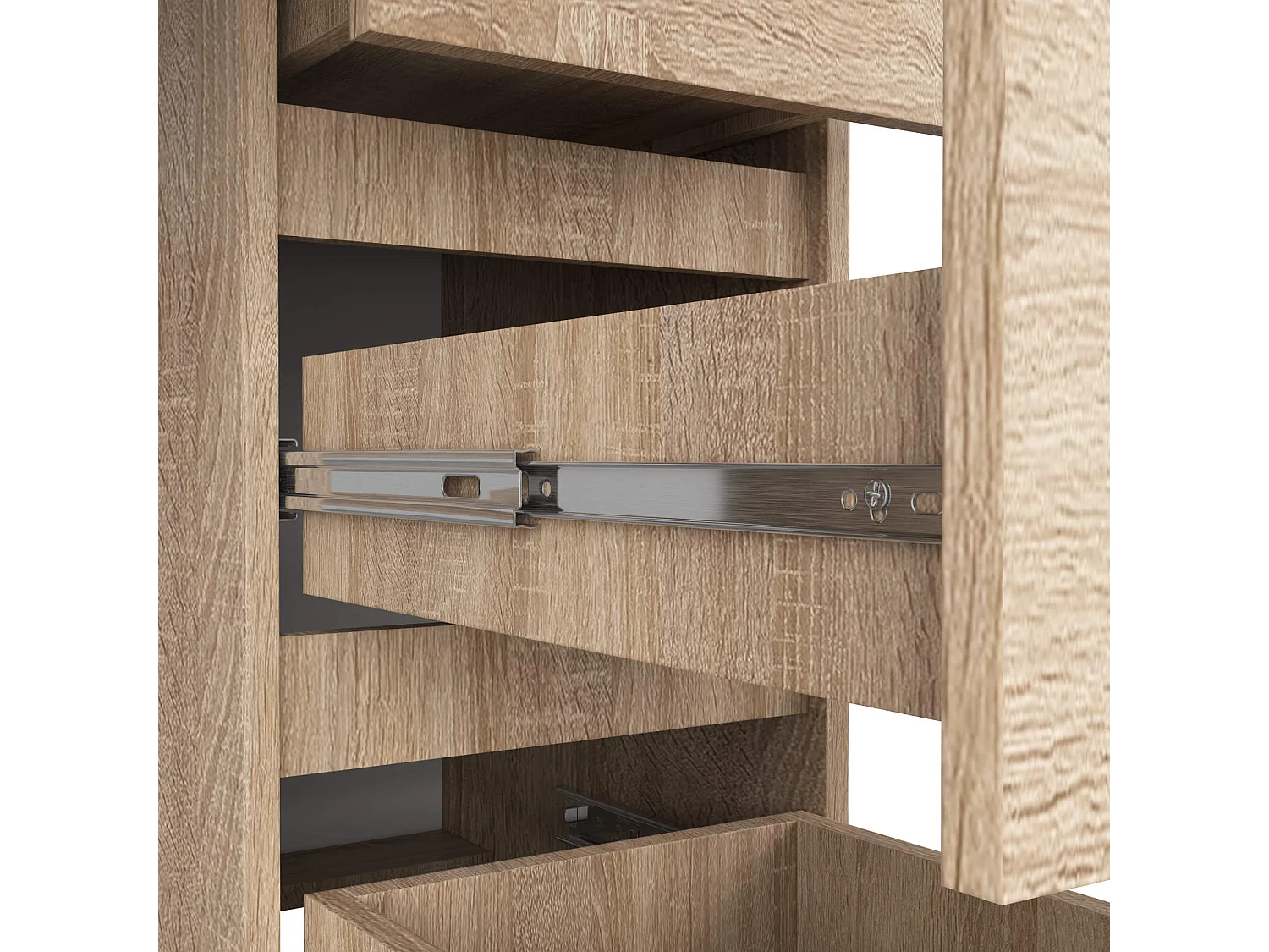 Biurko komputerowe AKORD A7 Dąb Sonoma 90 cm prawe 4 szuflady kolor Dąb Sonoma mat 90x50x77 cm