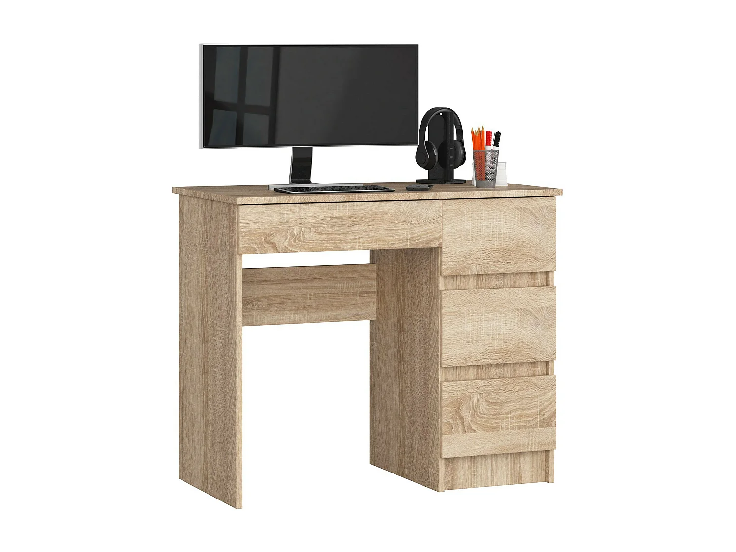 Bureau Rechts A-7 / Computerbureau / Computer Tafel / Bureautafel Rechts / Sonoma Eik/ 90 x 77 x 50 cm