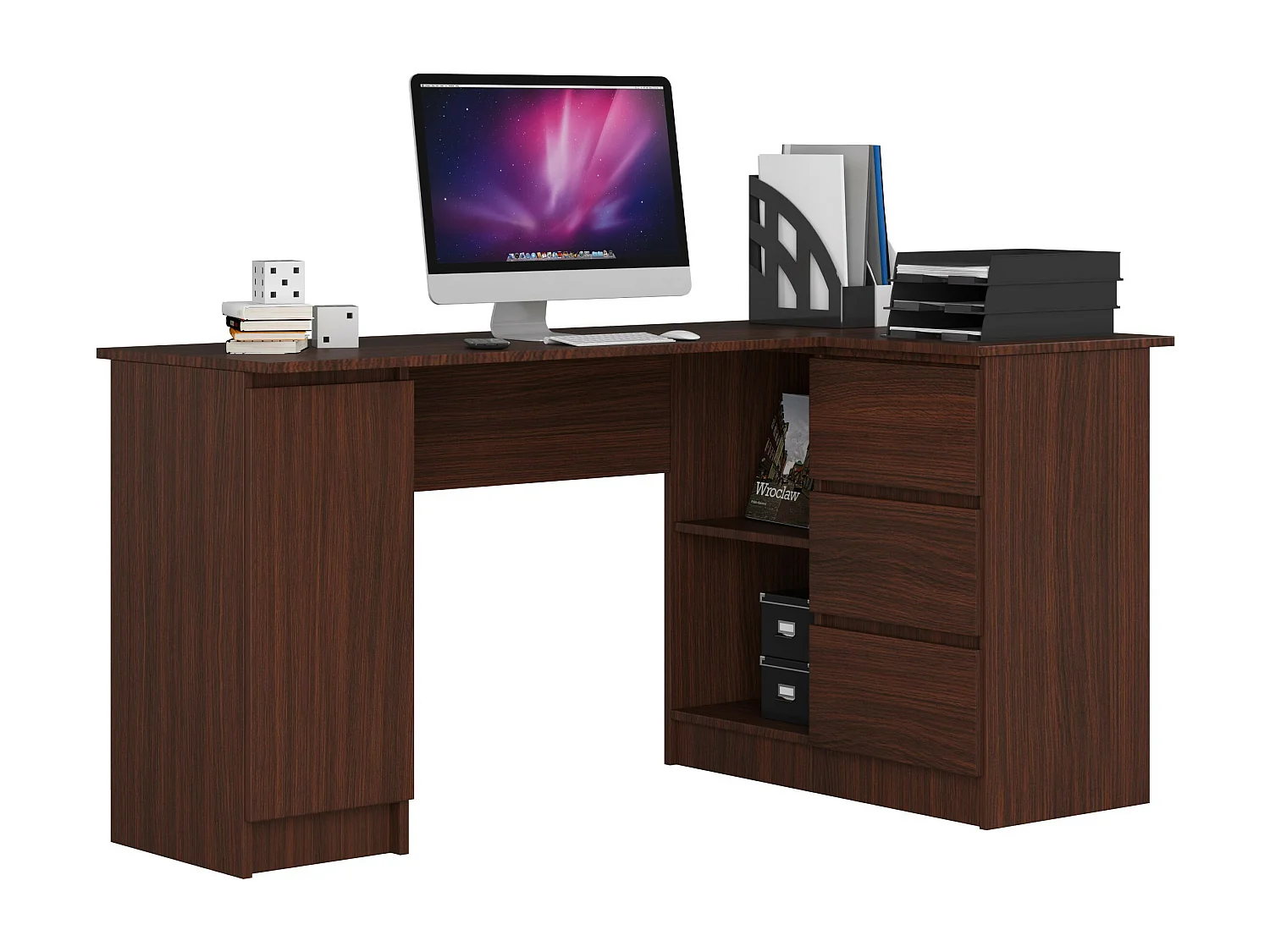 Hoekbureau Rechts B20 / Computerbureau / Computer Tafel / Bureautafel Rechts / Venge / 155 x 77 x 85 cm