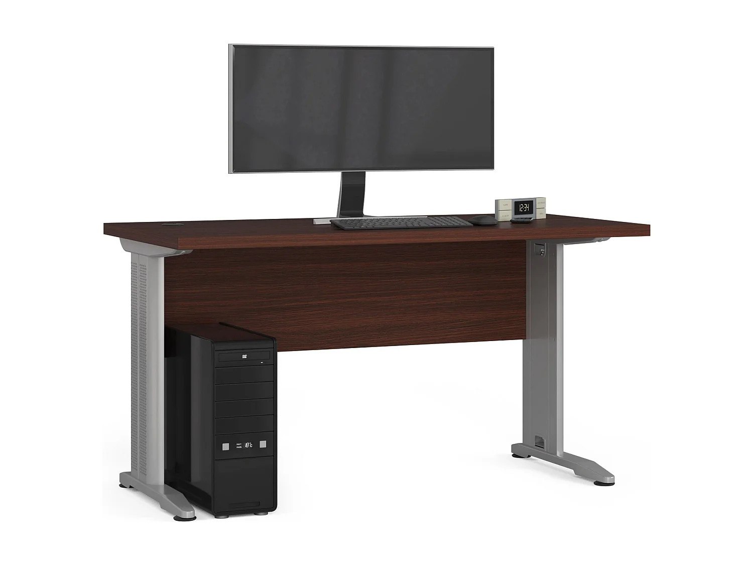 Bureau BM-135 / Computerbureau / Computer Tafel / Vrijstaand Bureautafel met Metalen Poten / Venge / 135 x 76 x 60 cm