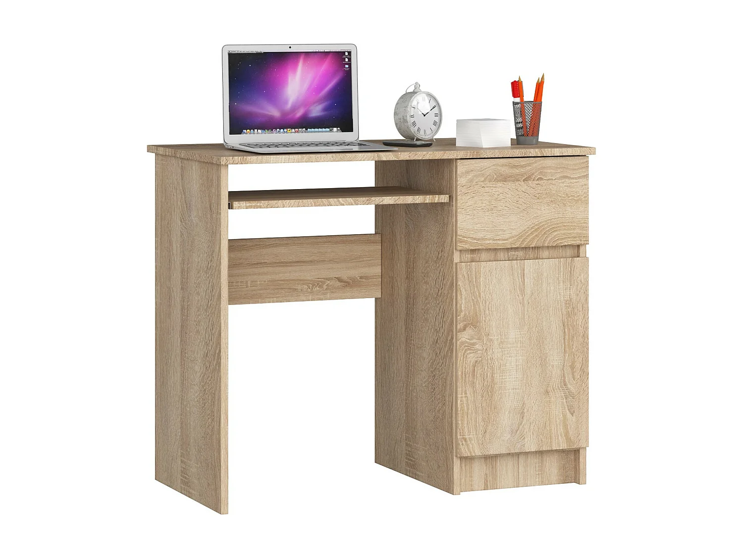 Bureau Rechts PIKSEL / Computerbureau / Computer Tafel / Bureautafel Rechts / Sonoma Eik / 90 x 77 x 50 cm