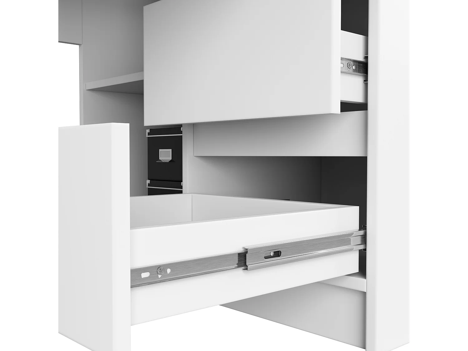 Hoekbureau Rechts B20 / Computerbureau / Computer Tafel / Bureautafel Rechts /Wit / 155 x 77 x 85 cm