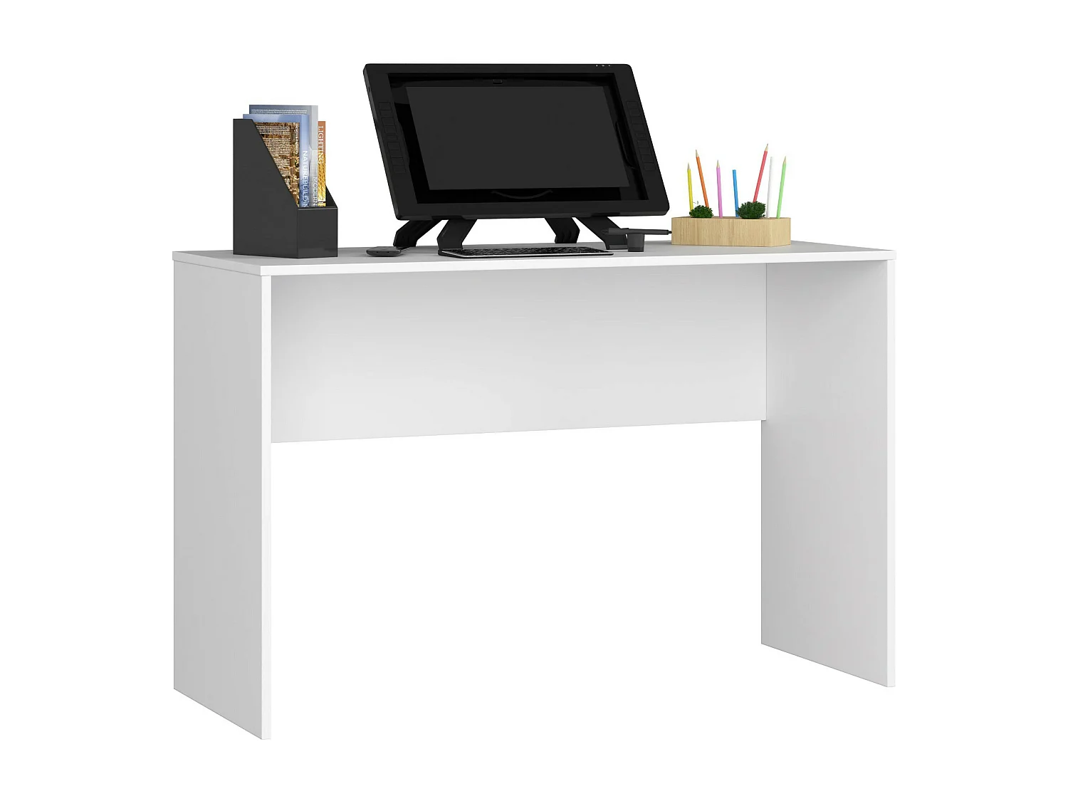 Hoekbureau Set B-17 met Lade en Schuifdeur - Wit Mat