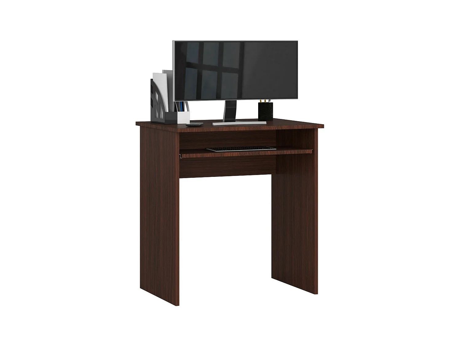 Petit bureau d'ordinateur AKORD STAR Wengé 68 cm couleur Wengé 1 étagère 68x51x74 cm