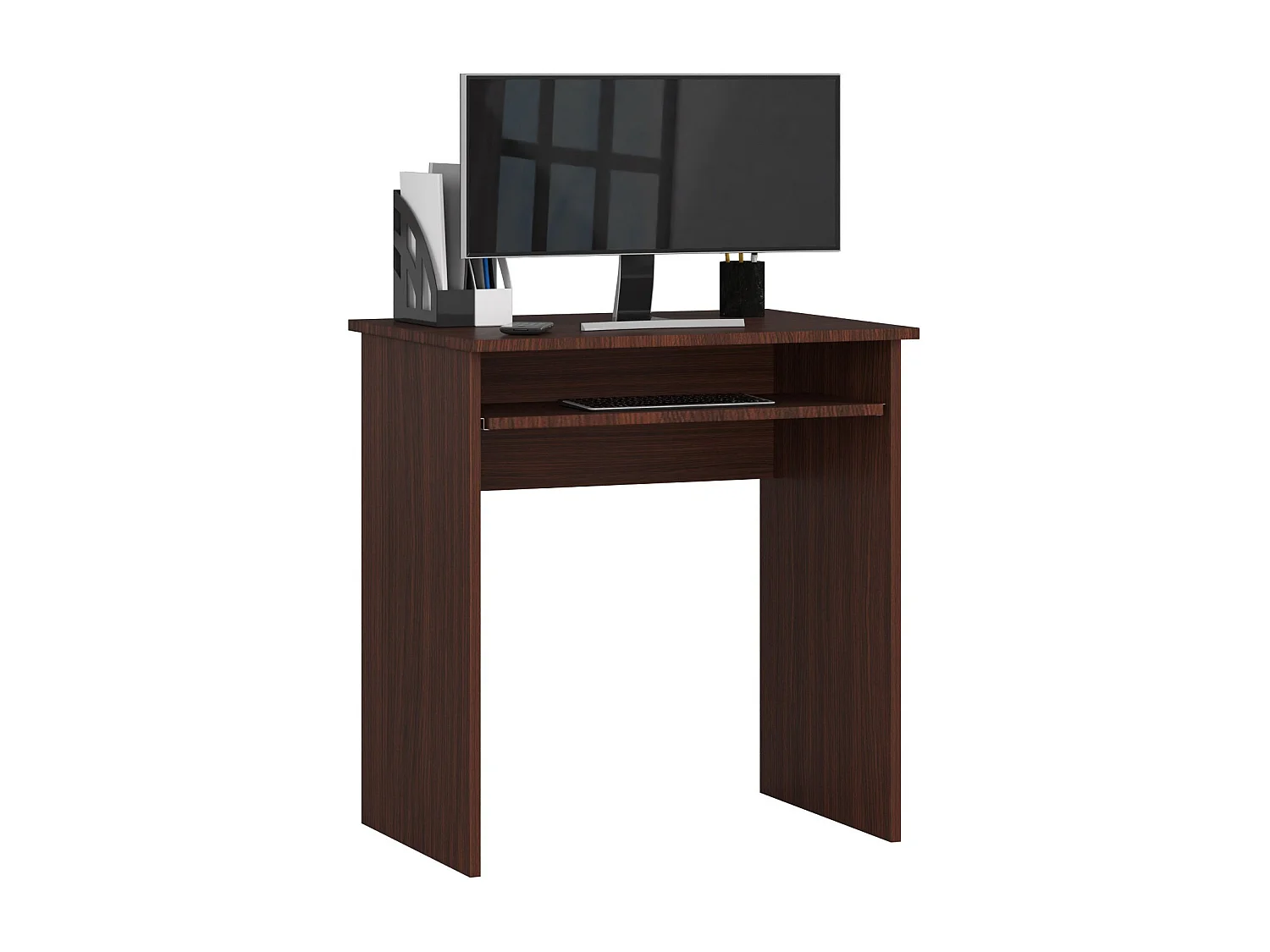 Petit bureau d'ordinateur AKORD STAR Wengé 68 cm couleur Wengé 1 étagère 68x51x74 cm