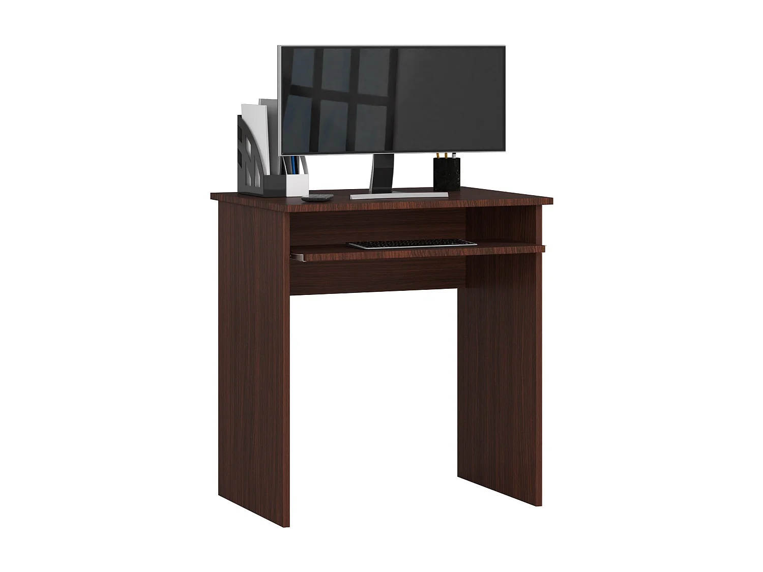 Petit bureau d'ordinateur AKORD STAR Wengé 68 cm couleur Wengé 1 étagère 68x51x74 cm
