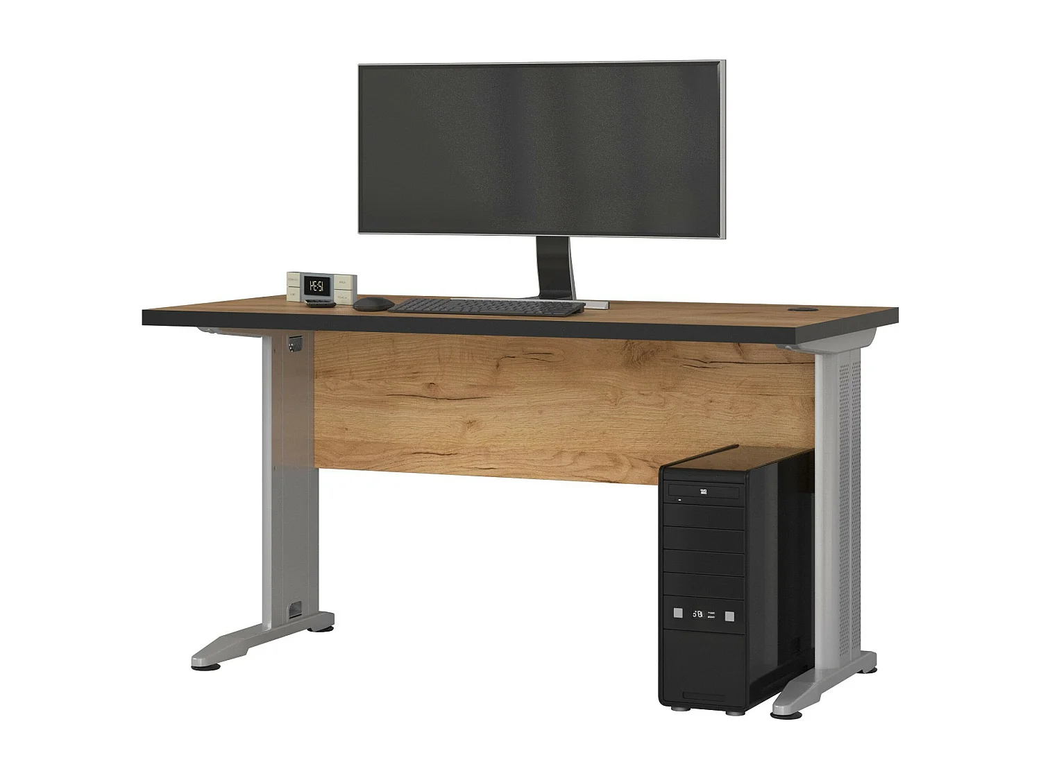 Bureau BM-135 / Computerbureau / Computer Tafel / Vrijstaand Bureautafel met Metalen Poten / Craft Eik / 135 x 76 x 60 cm