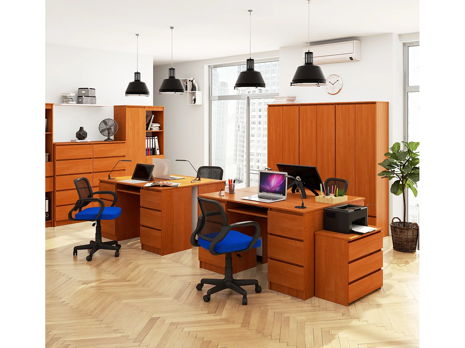 Bureau A-11 met 6 Lades Olijfhout Laminering