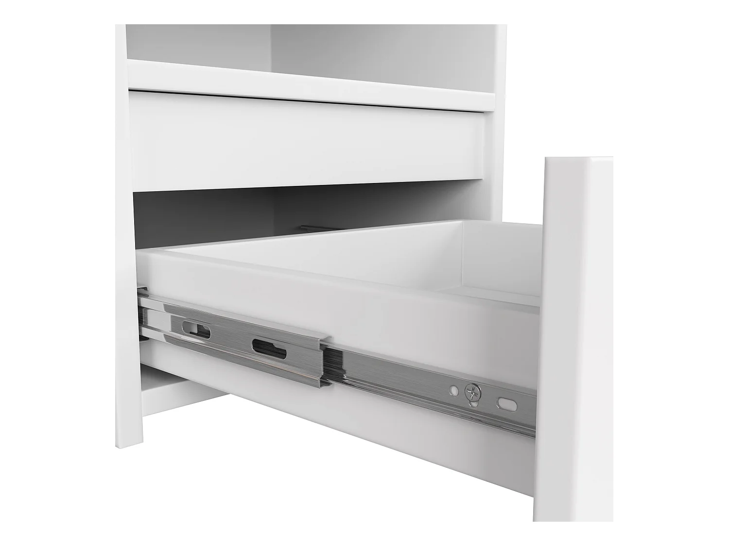 Linker Computertafel Piksel Wit - Met Lades en Uitklapbaar Toetsenbordplank