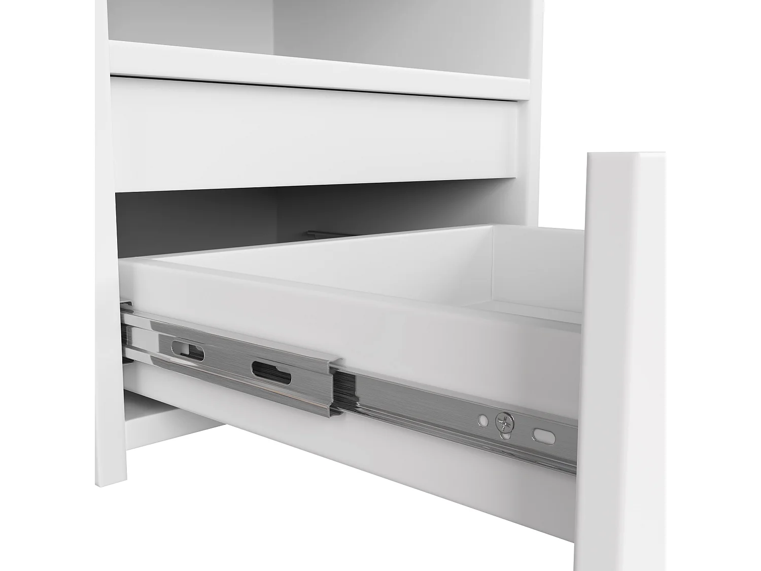 Bureau d'ordinateur AKORD gauche PIKSEL Blanc 90 cm 1 porte 1 tiroir façade Blanche 3 étagères 90x50x77 cm