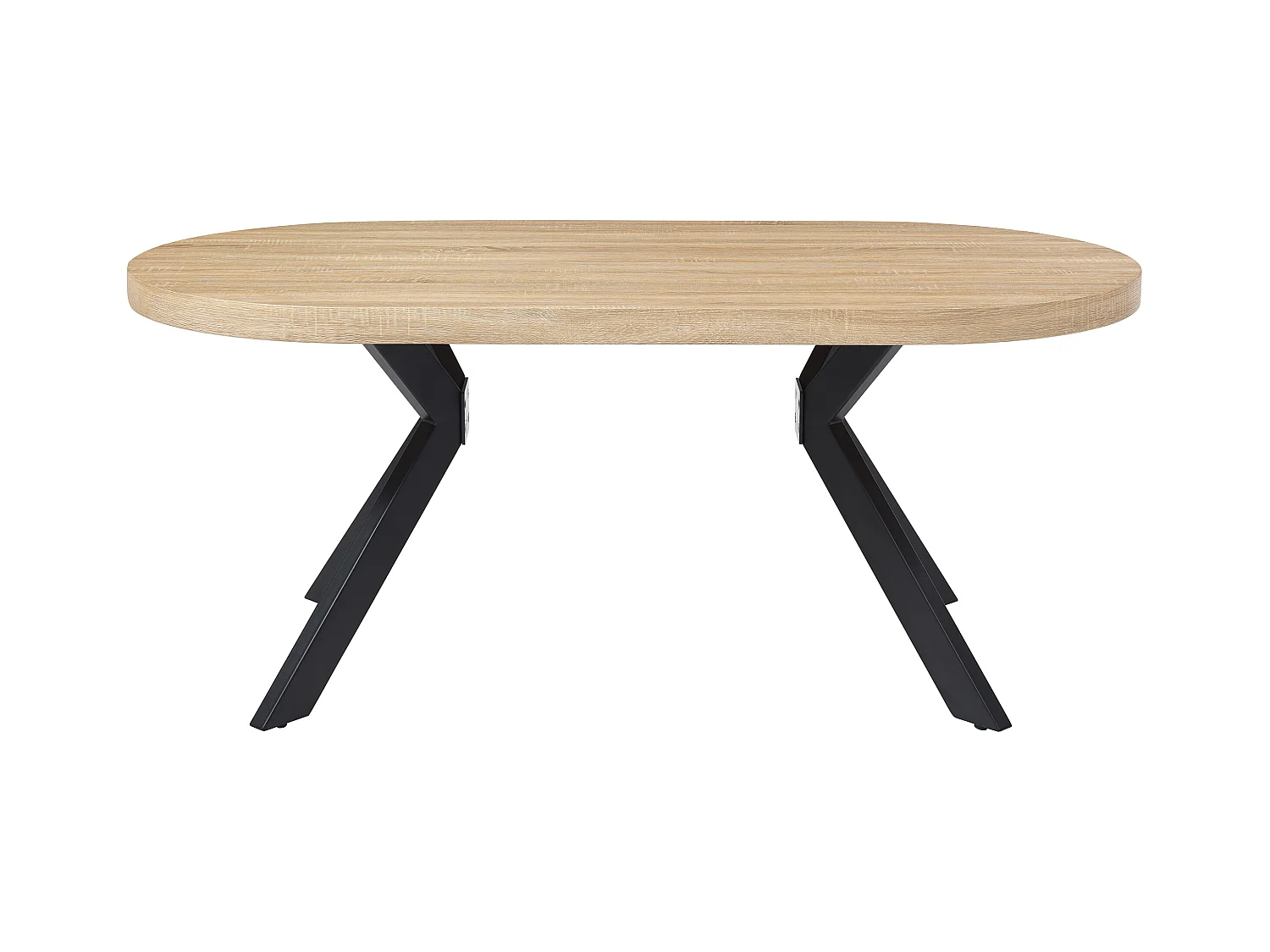 Spisebord til 6 personer i MDF og stål - Lys natur og Sort - KOMONI