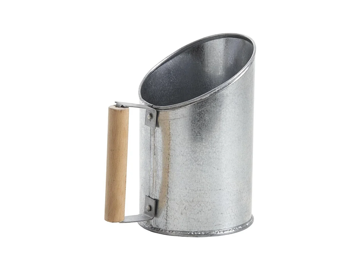 Pelle à pellets en zinc et bois