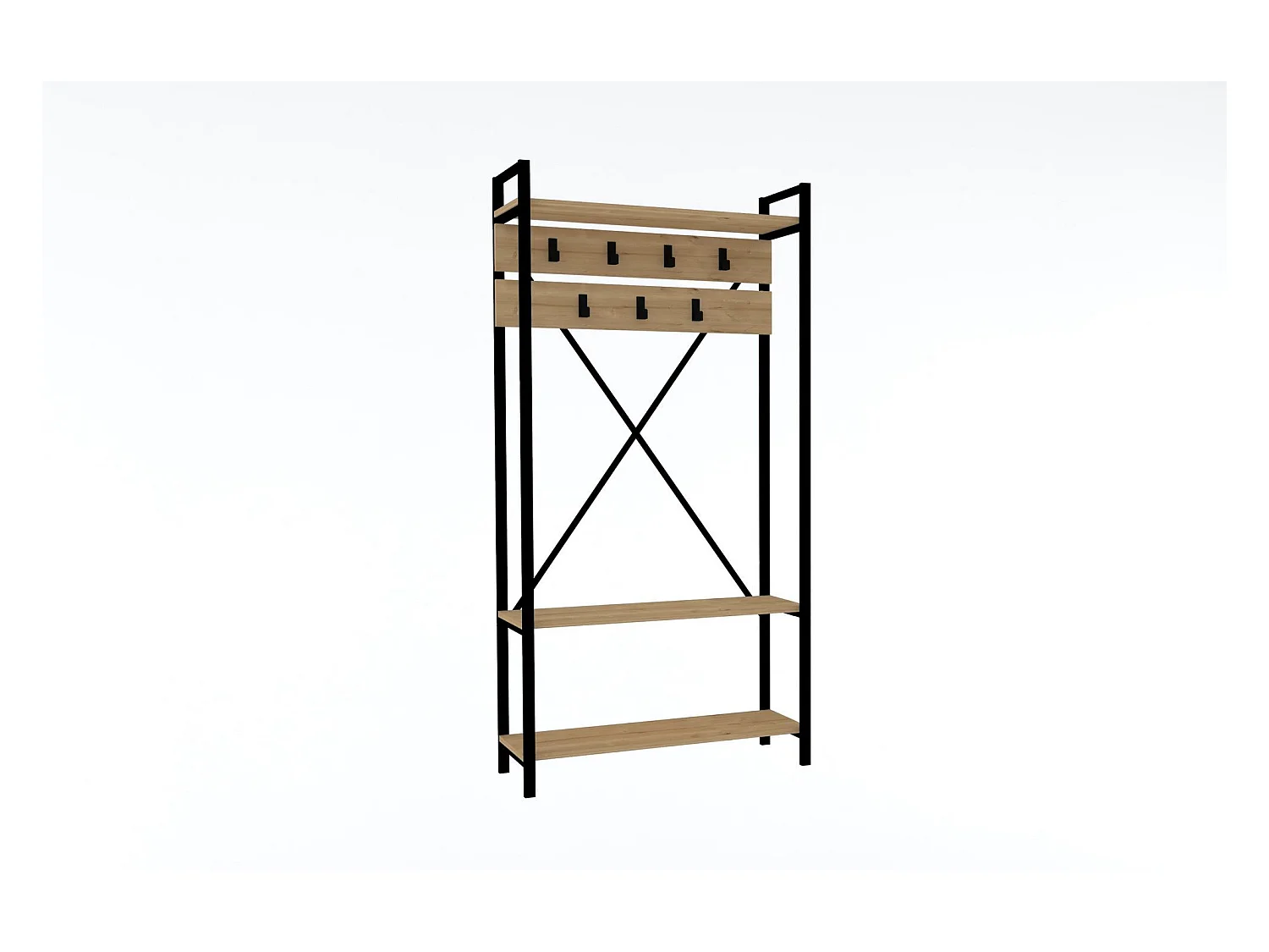 Meuble d'entrée Jophiel H180cm Bois et Noir