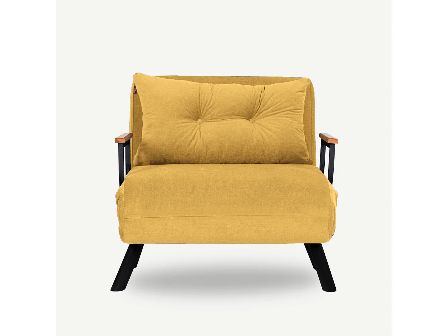 Poltrona-cama metálica – 67 cm – Mostarda – Poliester