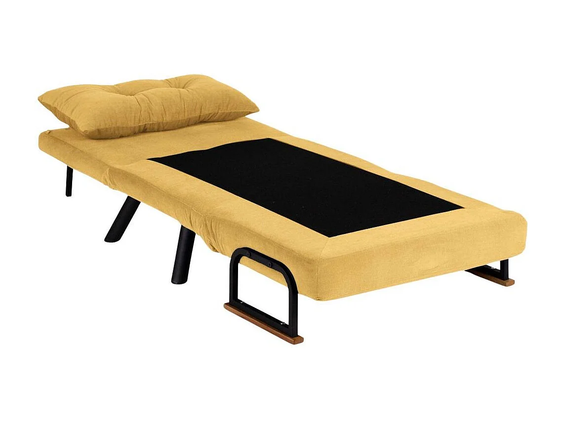 Poltrona-cama metálica – 67 cm – Mostarda – Poliester
