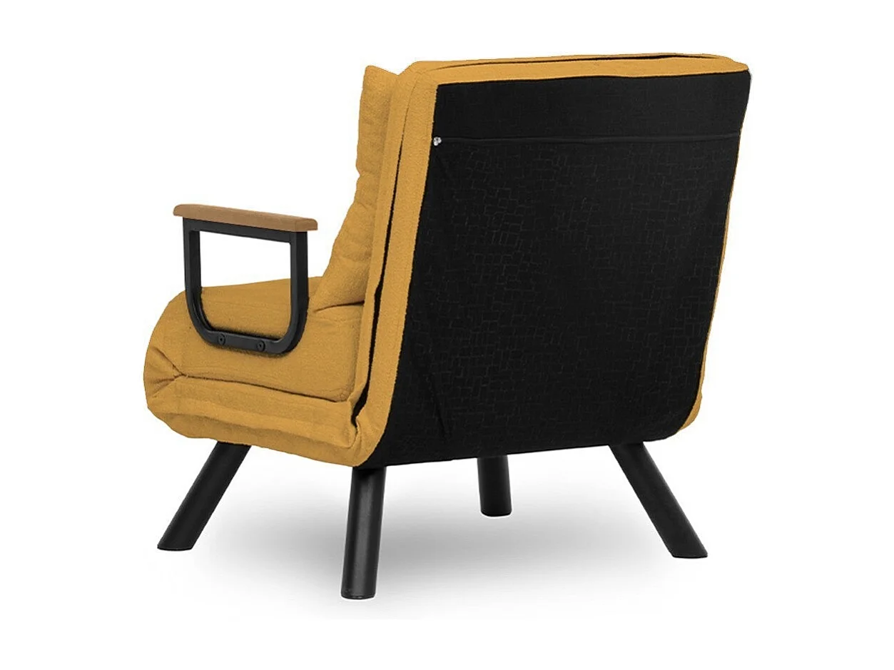 Poltrona-cama metálica – 67 cm – Mostarda – Poliester