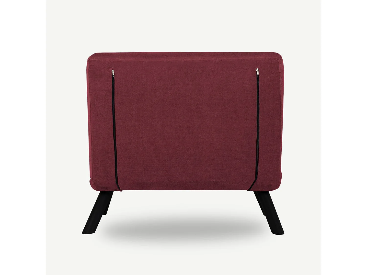 Fauteuil convertible Yolanda Métal Noir et Tissu Bordeaux