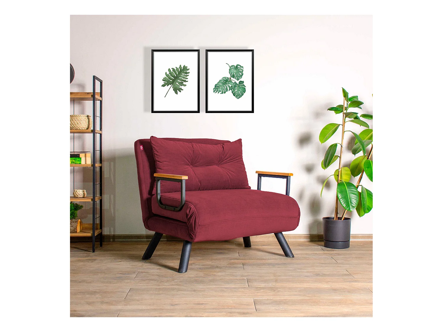Sillón Altadena 109, Rojo, 78x60x78cm, Tapiz, Patas: Metal
