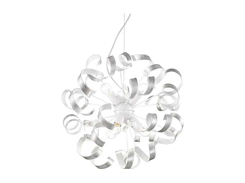 Ideal Lux Vortex - 6 licht Ribbon Deckenanhänger Silber, E14