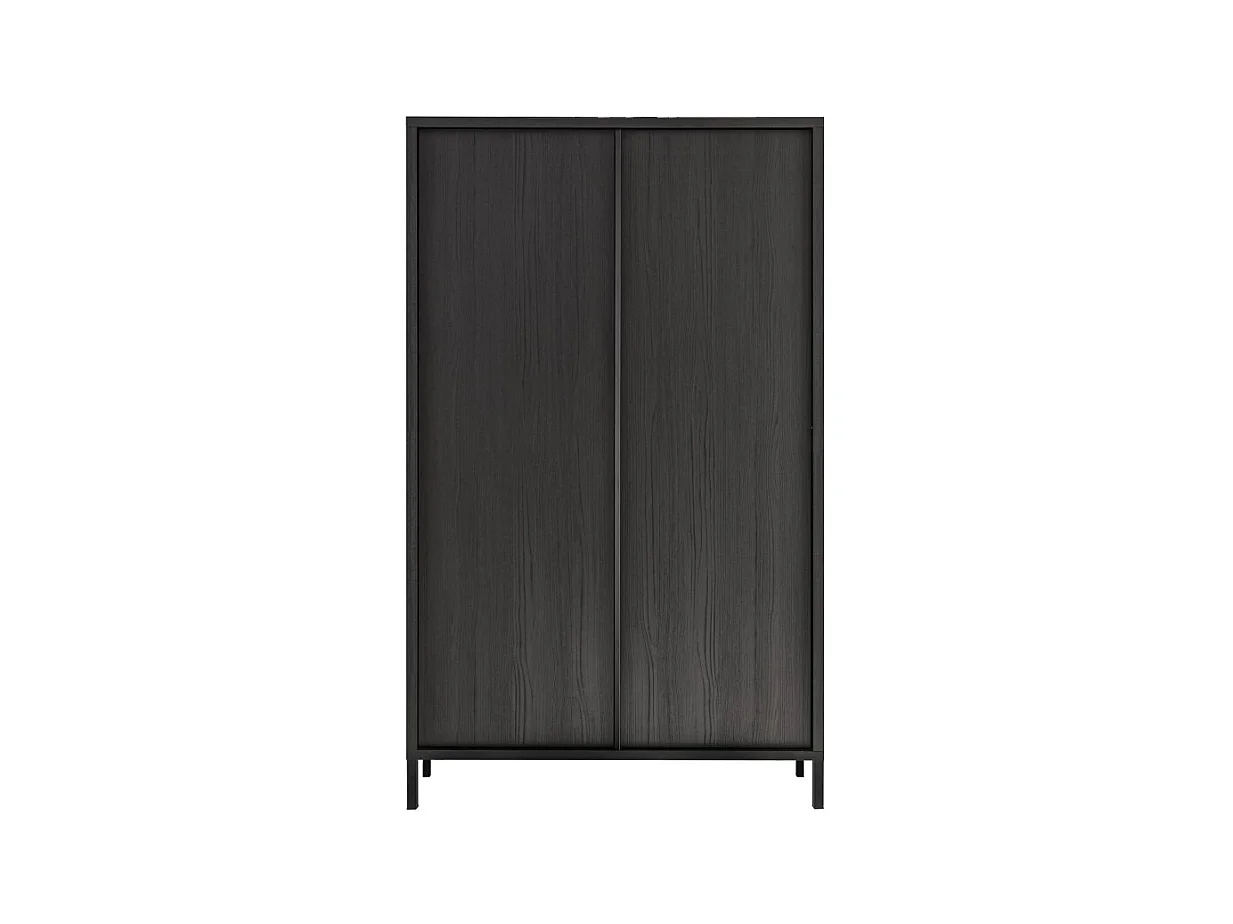 Buffet design 2 portes en bois collection IRON. Coloris chêne noir
