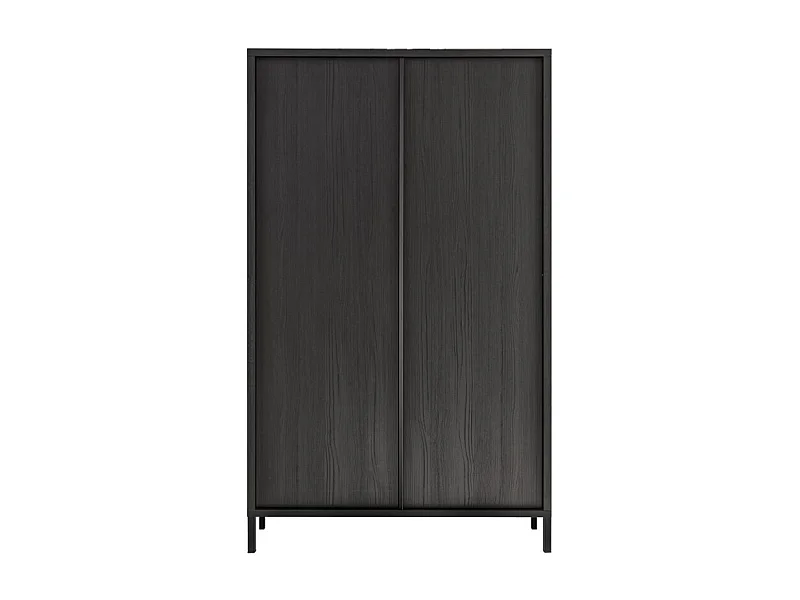Buffet design 2 portes en bois collection IRON. Coloris chêne noir