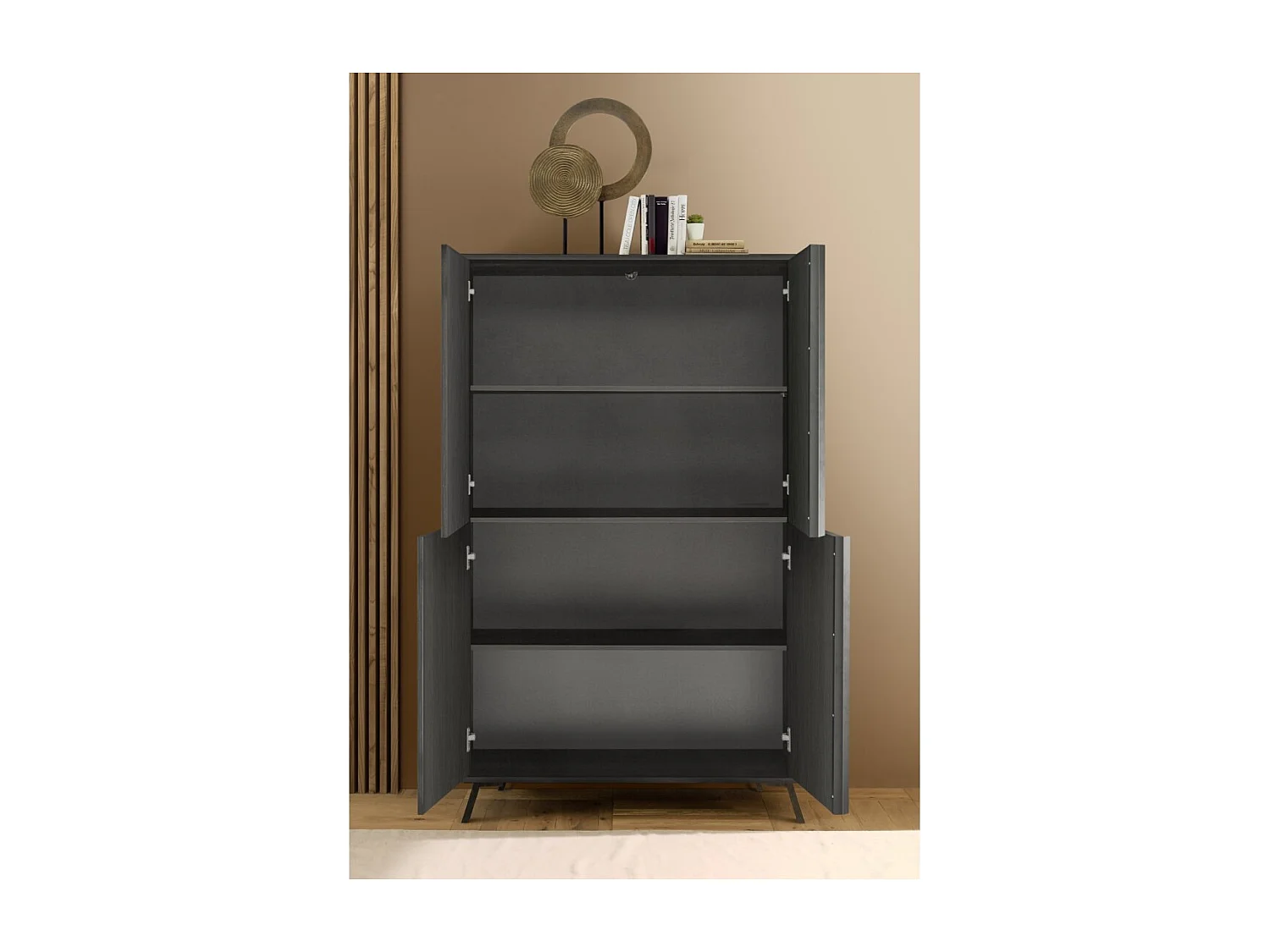 Buffet 4 deuren collectie SKY. Kleur zwart eiken.