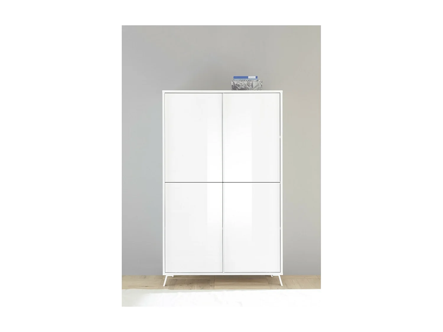 Buffet a 4 porte collezione SKY. Colore bianco lucido laccato.