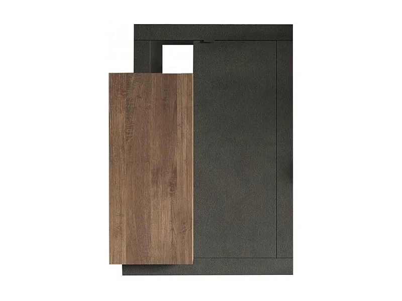 Tv-meubel met 1 deur en 2 laden, collectie DOMI, antracietgrijs/donkereiken, voor een design woonkamer