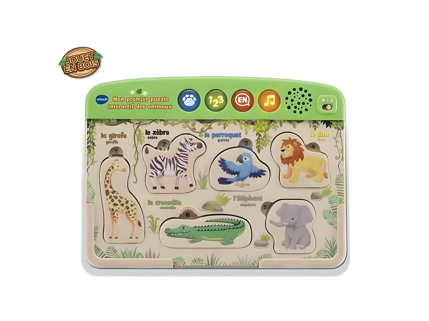 VTECH BABY Mon Premier Puzzle Interactif des animaux - Jouet Bois Fsc