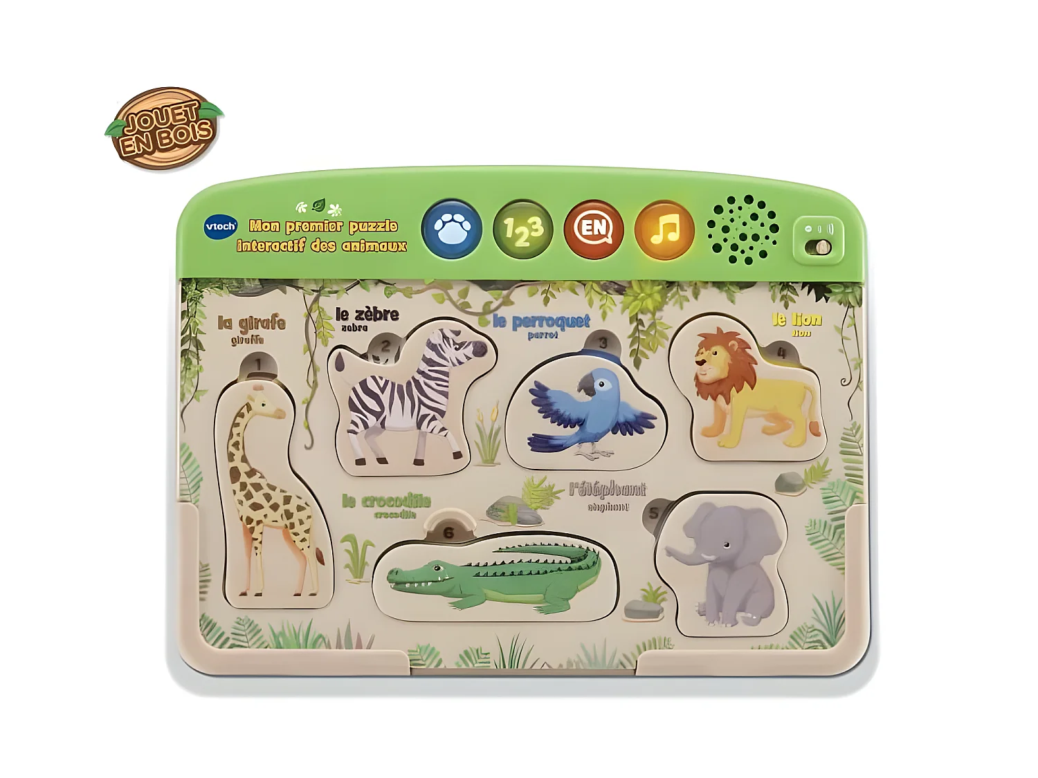VTECH BABY Mon Premier Puzzle Interactif des animaux - Jouet Bois Fsc
