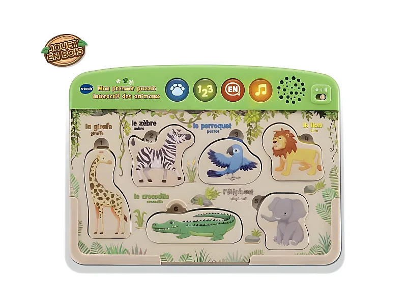 VTECH BABY Mon Premier Puzzle Interactif des animaux - Jouet Bois Fsc