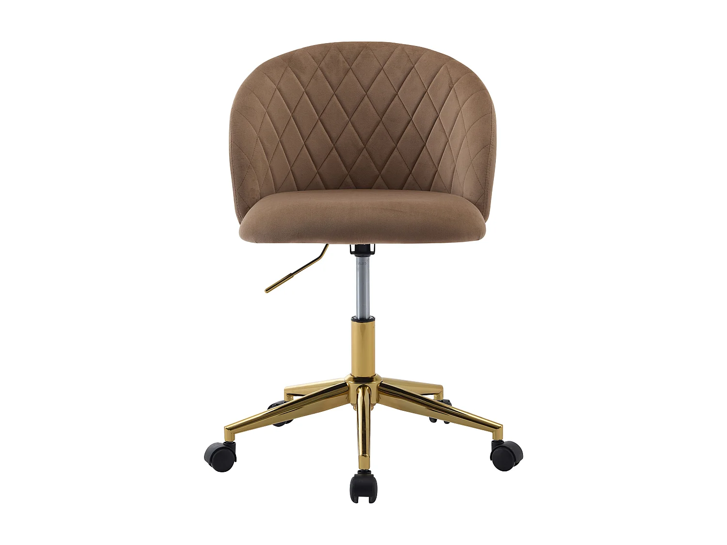 Bürostuhl höhenverstellbar - Samt - Beige & Goldfarben - PORIANI