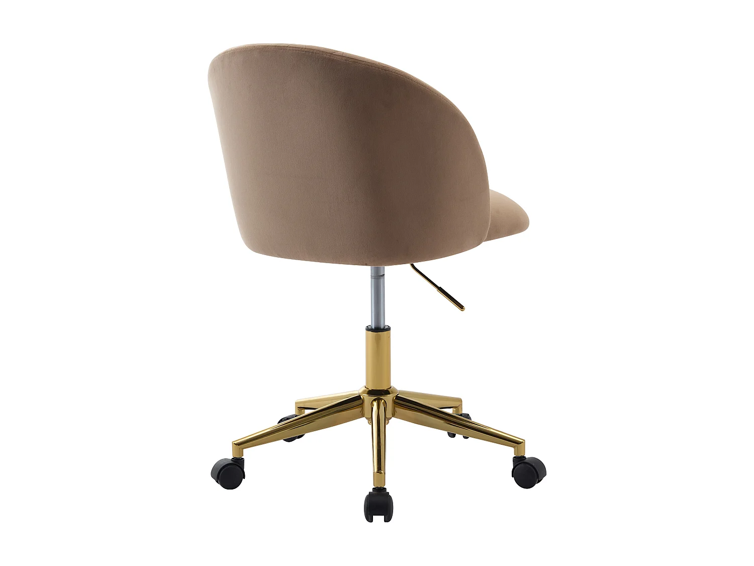 Bürostuhl höhenverstellbar - Samt - Beige & Goldfarben - PORIANI