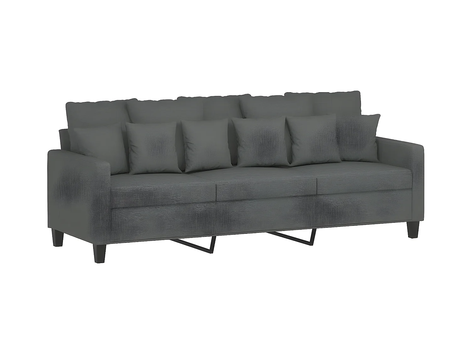 Canapé à 3 places Gris foncé 180 cm Tissu