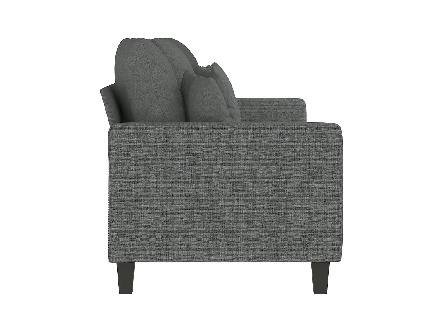 Canapé à 3 places Gris foncé 180 cm Tissu