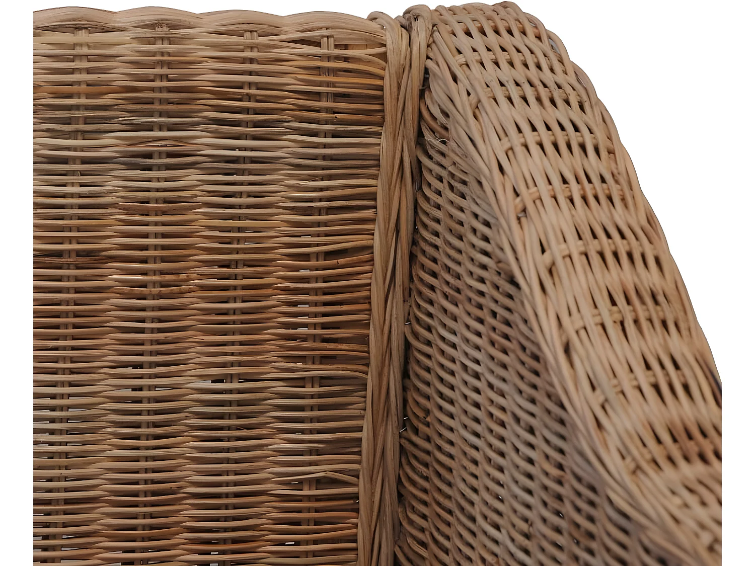 Canapé à 3 places avec coussins Rotin naturel