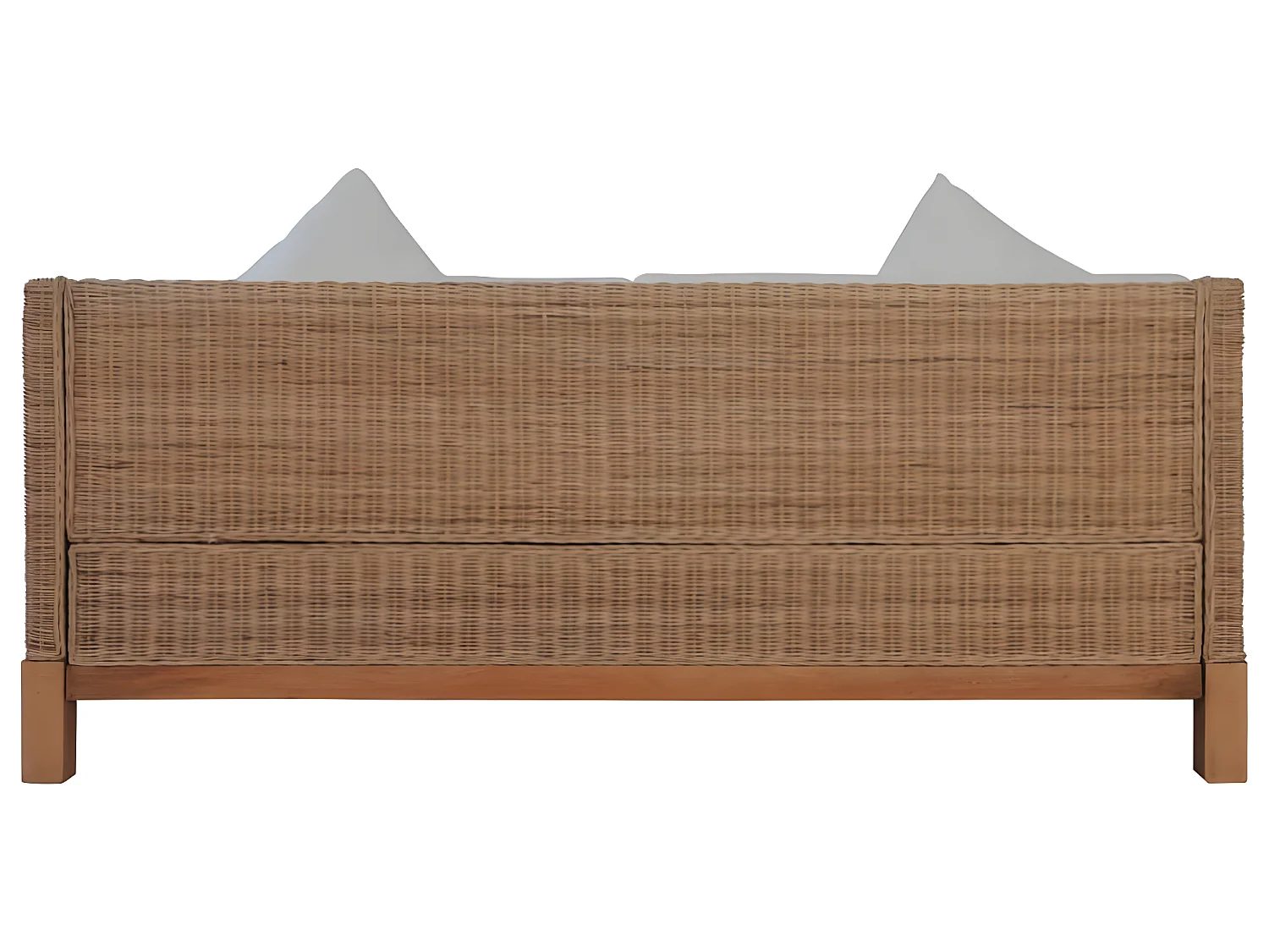 Canapé à 3 places avec coussins Rotin naturel