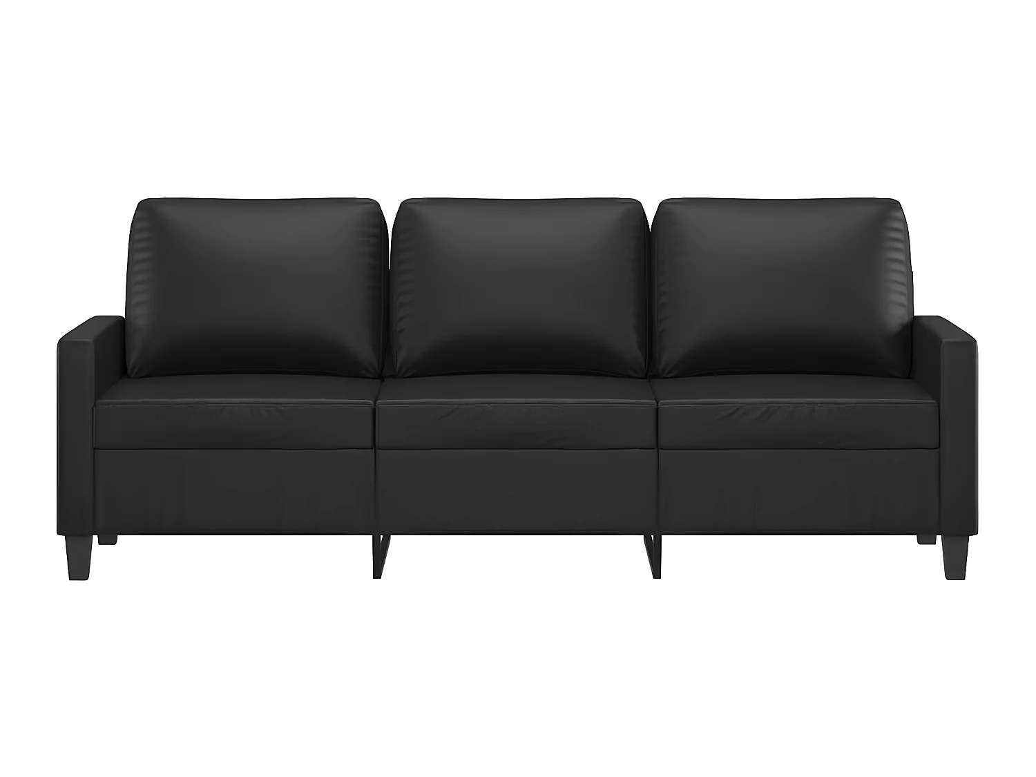 Canapé à 3 places Noir 180 cm Similicuir