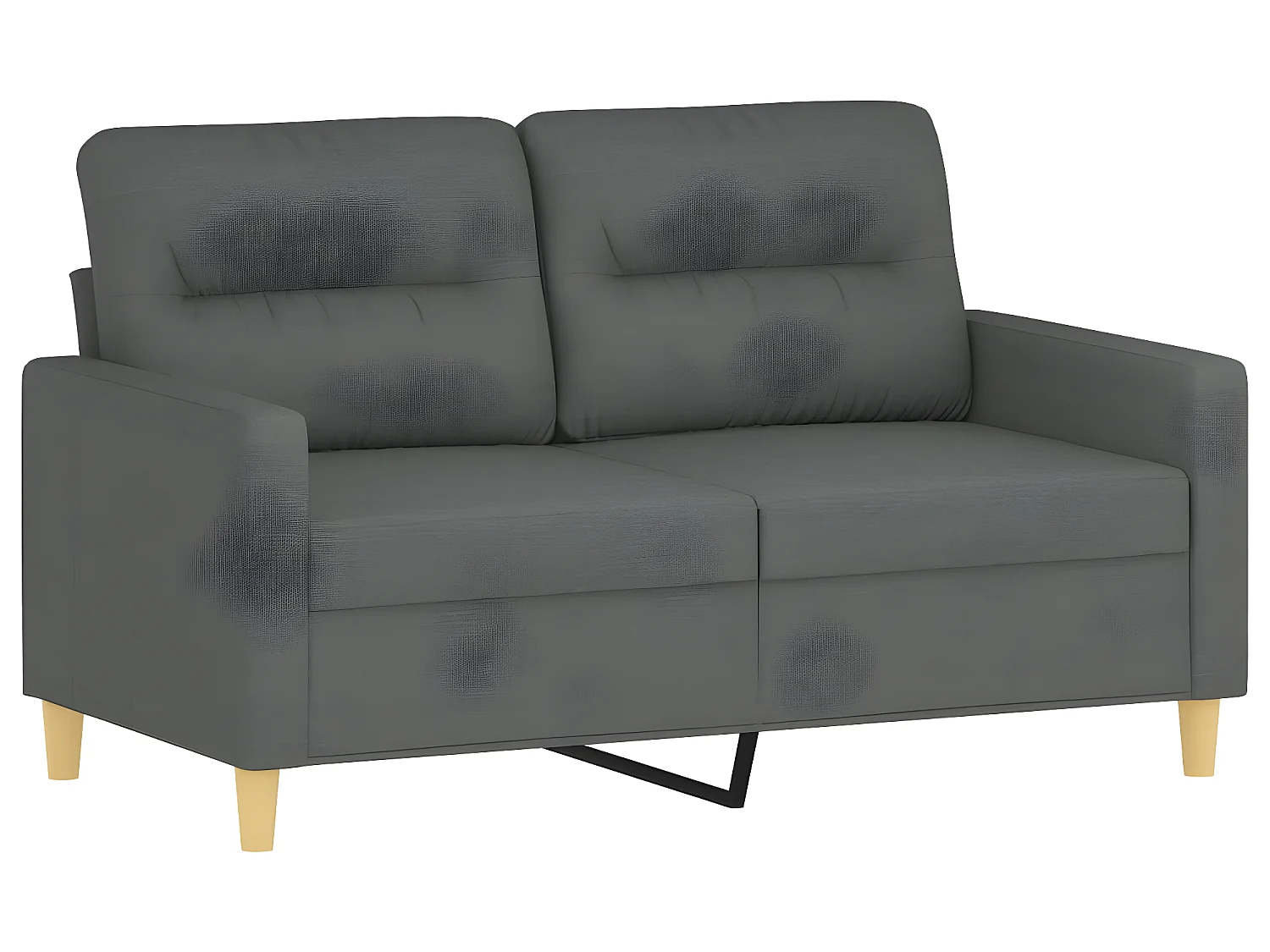 Ensemble de canapés 2 pcs avec coussins Gris foncé Tissu