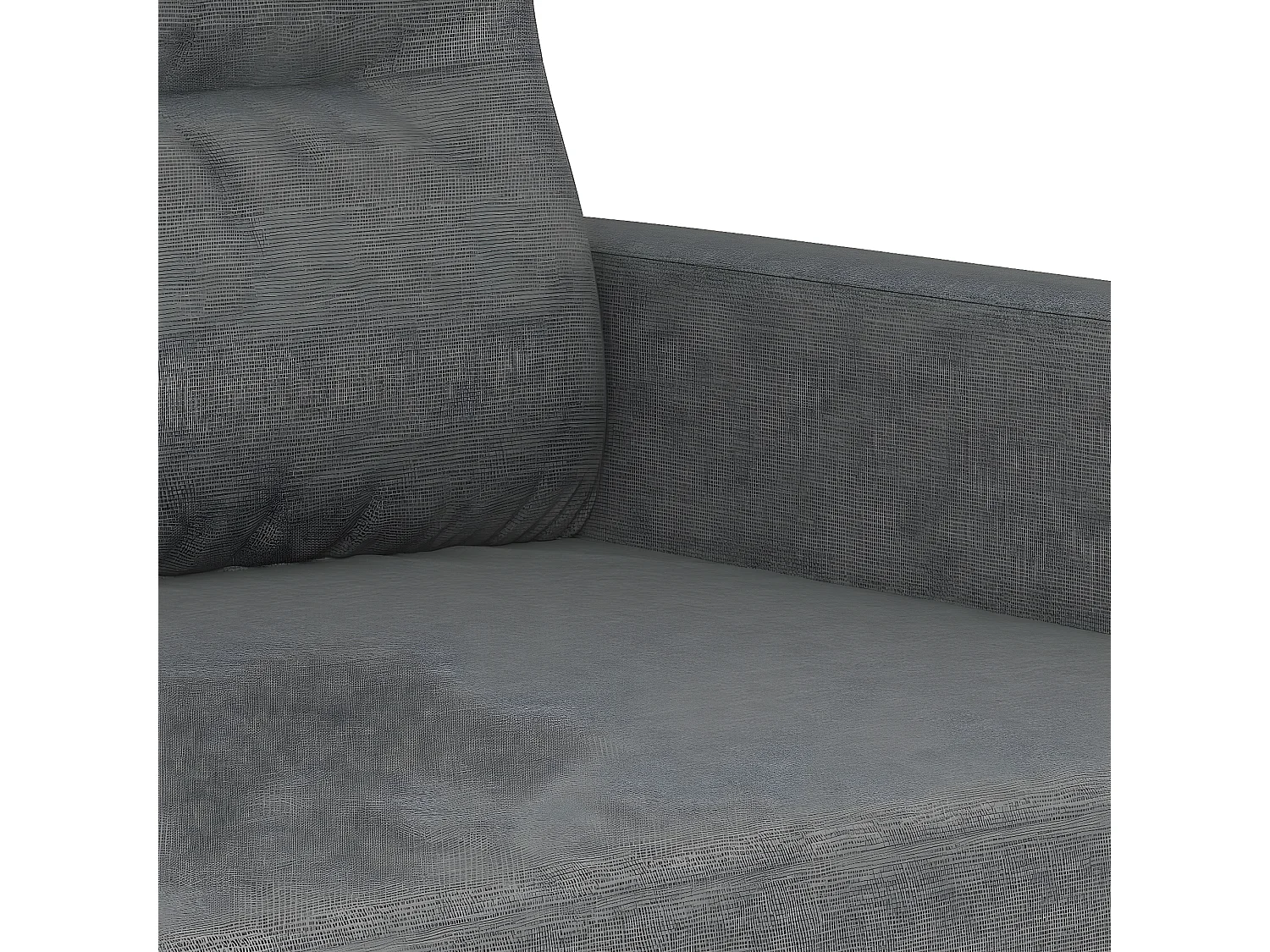 Ensemble de canapés 2 pcs coussins gris foncé tissu