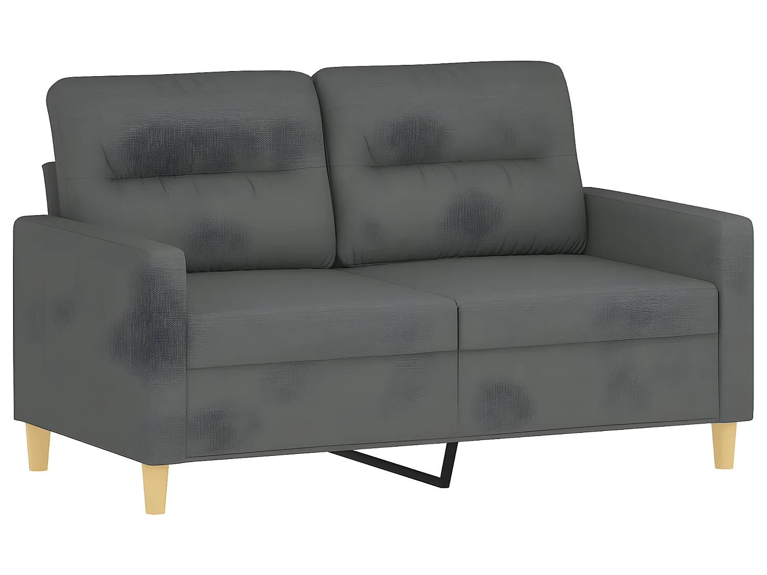 Ensemble de canapés 2 pcs coussins gris foncé tissu