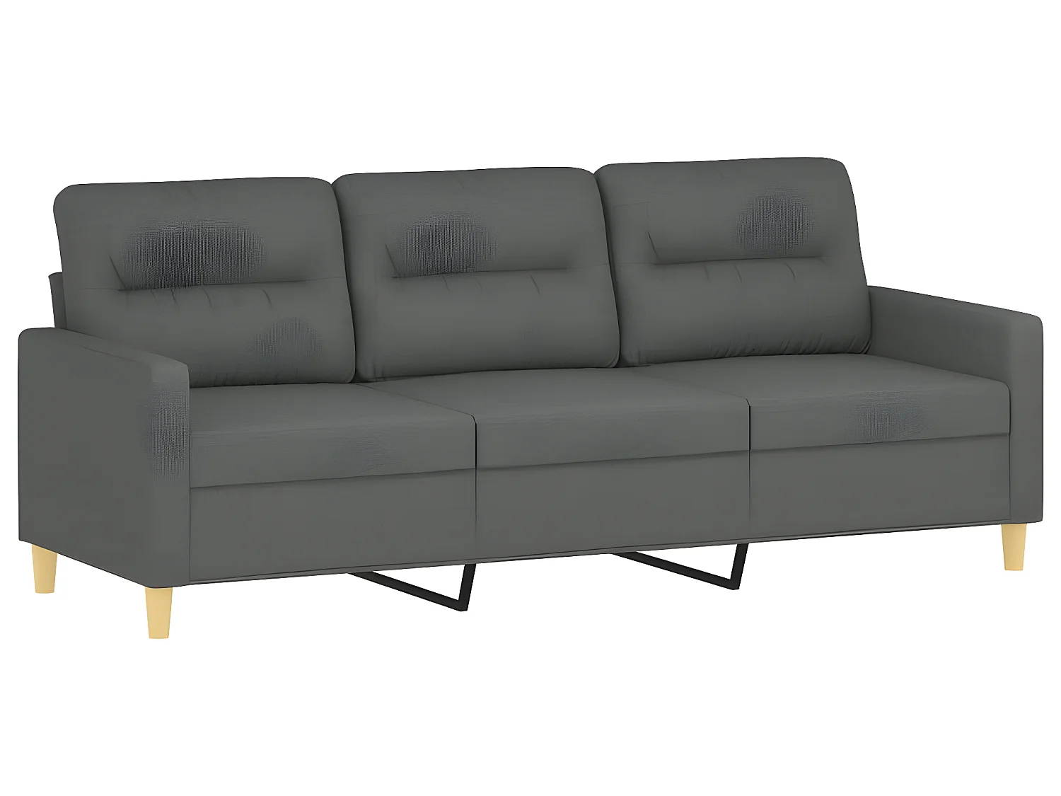 Ensemble de canapés 2 pcs coussins gris foncé tissu