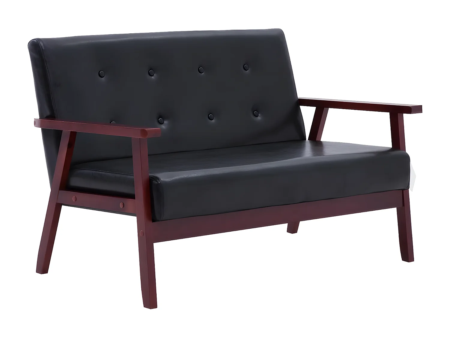 Canapé à 2 places Noir Similicuir