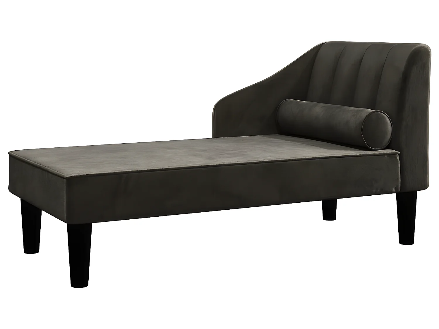 Chaise longue avec traversin noir velours