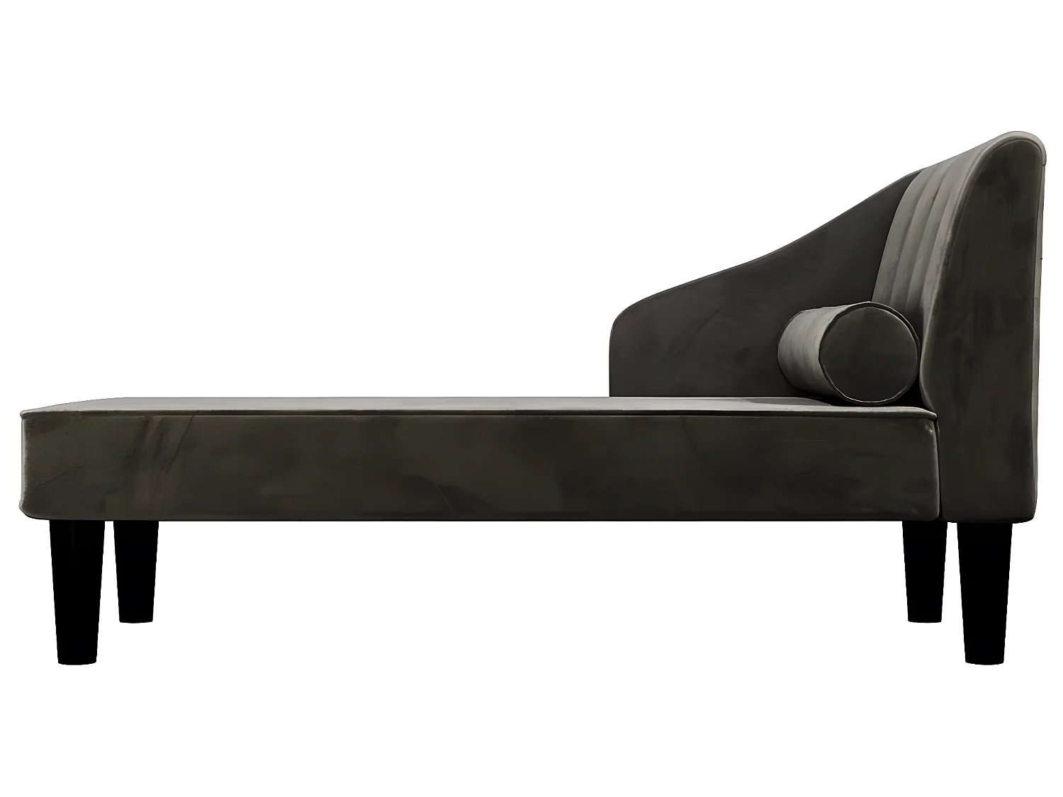 Chaise longue avec traversin noir velours