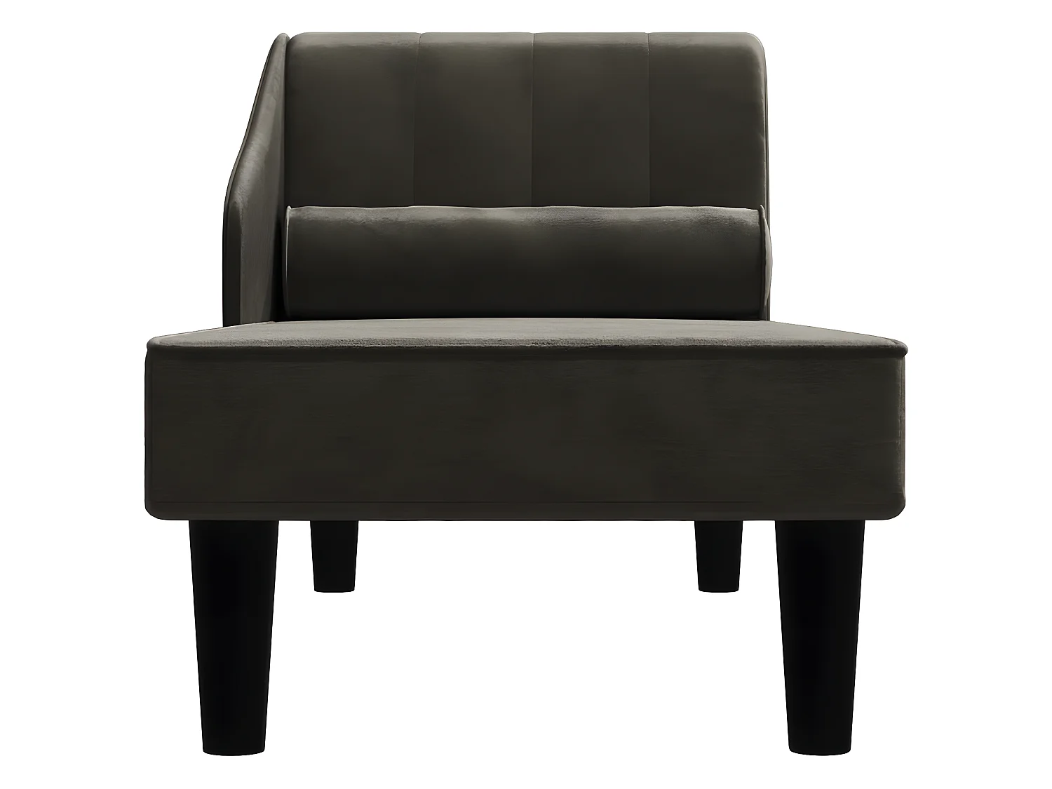 Chaise longue avec traversin noir velours
